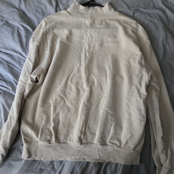 T.La Anthropologie Women's Cream Chest Cut-Out Sweatshirt Size L Used - Picture 3 of 7